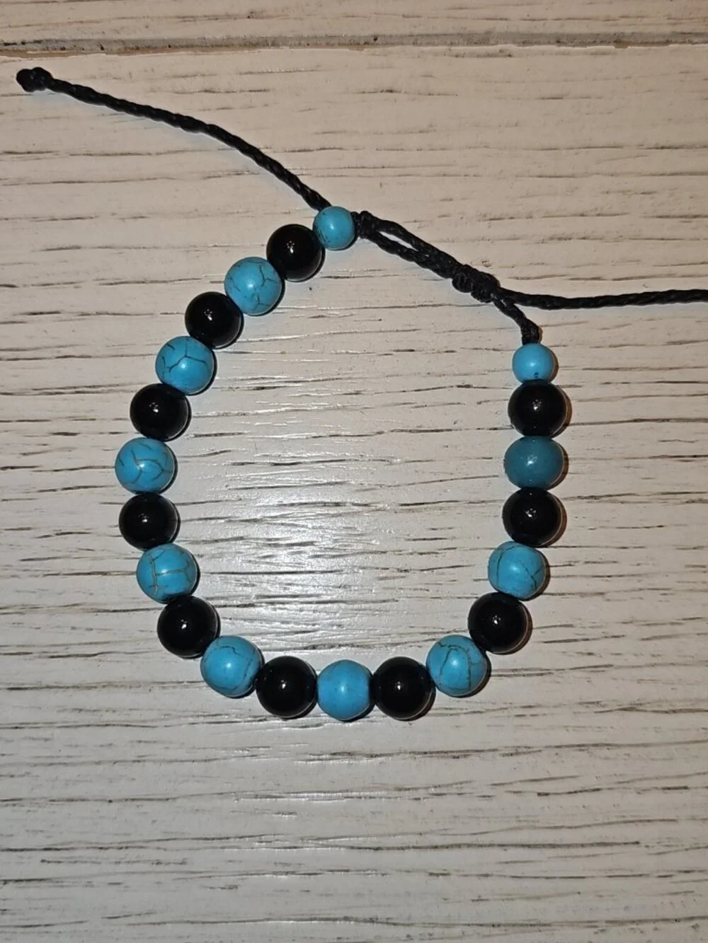 Costa Rica Handmade Bead Bracelet / Souvenir 🇨🇷 (Carolina Panthers Colors)